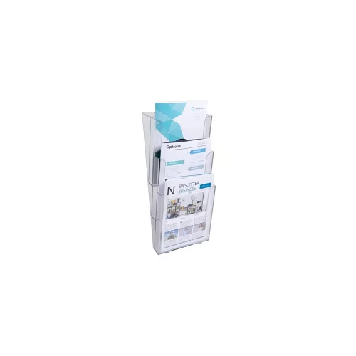 Katalógustartó, fali, A4, álló, 3 rekeszes, EXACOMPTA "Office", áttetsző