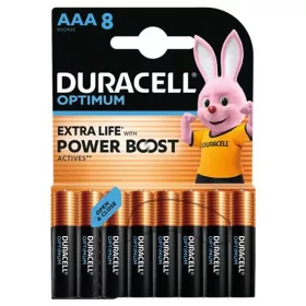   Elem, AAA mikro, 8 db, műanyagmentes, DURACELL "Optimum"