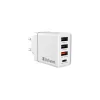 Hálózati töltő, 1xUSB-C PD (20W), USB-A QC 3.0, 2xUSB-A (10W), VERBATIM, fehér