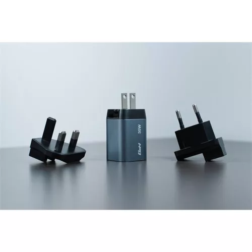 Hálózati töltő, 1xUSB-C PD (35W), USB-A QC 3.0, EU/UK/US, GaN, VERBATIM