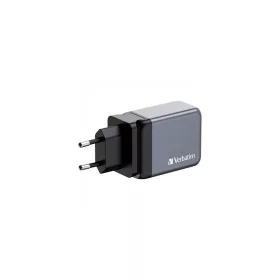   Hálózati töltő, 2xUSB-C PD (65W), USB-A QC 3.0, EU/UK/US, GaN, VERBATIM