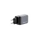 Hálózati töltő, 2xUSB-C PD (65W), USB-A QC 3.0, EU/UK/US, GaN, VERBATIM