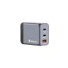 Hálózati töltő, 2xUSB-C PD (65W), USB-A QC 3.0, EU/UK/US, GaN, VERBATIM