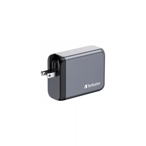 Hálózati töltő, 2xUSB-C PD (100W), USB-C PD (65W), USB-A QC 3.0, EU/UK/US, GaN, VERBATIM