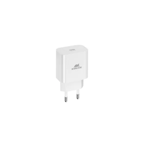 Hálózati töltő, 20W, USB-C, USB-C, USB-C/USB-C töltőkábel, RIVACASE "PS4101", fehér