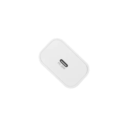 Hálózati töltő, 20W, USB-C, USB-C, USB-C/USB-C töltőkábel, RIVACASE "PS4101", fehér