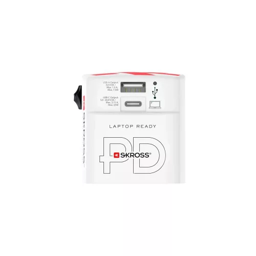 Hálózati töltő, világutazóknak, 1xUSB-A, 1xUSB-C PD, 65W, USB-C kábel, SKROSS