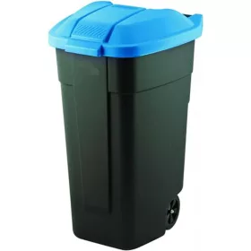Görgős szemetes, műanyag, 110l, CURVER, kék/fekete