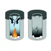 Tűzálló szemetes, fém, kerek, DURABLE "Safe", ezüst