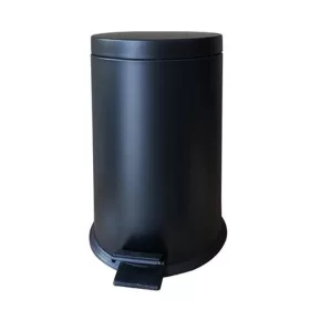 Pedálos szemetes, fém, 10 l, kivehető vödörrel, fekete