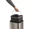 Szemetes, 21 l, szenzoros tetővel, DURABLE "NO TOUCH", ezüst