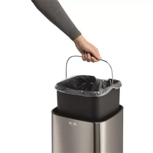 Szemetes, 21 l, szenzoros tetővel, DURABLE "NO TOUCH", ezüst