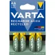 Tölthető elem, AA, ceruza, újrahasznosított, 4x2100 mAh, VARTA