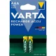 Tölthető elem, AAA mikro, 2x0 mAh, előtöltött, VARTA "Power"