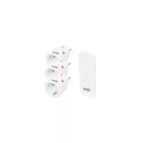   Dugalj szett, 3 aljzat, távirányítóval, 2300 W, HOME, fehér - 4db