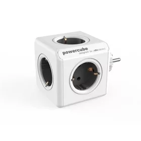   Elosztó, 5 aljzat, ALLOCACOC "PowerCube Original DE", fehér-szürke