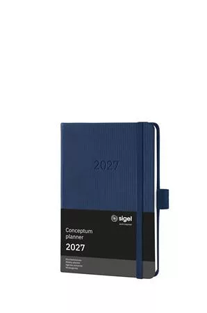 Naptár, A6, heti, 2027, kemény borító, SIGEL "Conceptum", éjkék