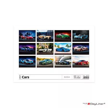 Naptár, fali, DAYLINER, "Cars"