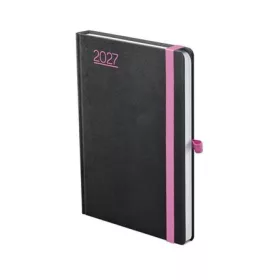   Naptár, tervező, A5, heti, TOPTIMER, "Nero", fekete-pink