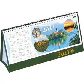 Naptár, asztali, álló, CSÍZIÓ "Öko", zöld