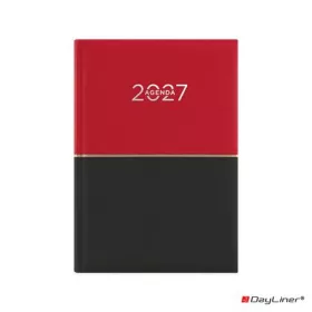   Naptár, tervező, A5, napi, DAYLINER "Contrast", piros-fekete