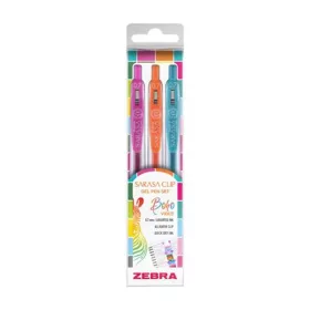   Zseléstoll készlet, 0,33 mm, nyomógombos, ZEBRA Sarasa Clip Boho Vibes, 3 különböző szín