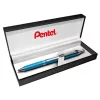 Zseléstoll, 0,35 mm, nyomógombos, égszínkék tolltest, PENTEL EnerGel BL-407 kék