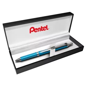   Zseléstoll, 0,35 mm, nyomógombos, égszínkék tolltest, PENTEL EnerGel BL-407 kék