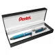 Zseléstoll, 0,35 mm, nyomógombos, égszínkék tolltest, PENTEL EnerGel BL-407 kék