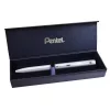 Zseléstoll, 0,35 mm, rotációs, ezüst tolltest, PENTEL EnerGel BL-2007 kék