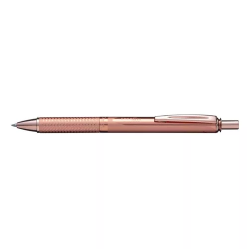 Zseléstoll, 0,35 mm, nyomógombos, rosegold tolltest, PENTEL EnerGel BL-407 kék