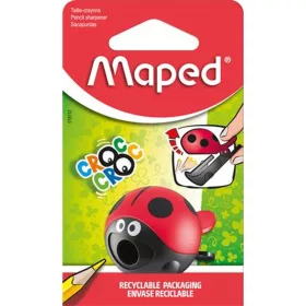   Hegyező, egylyukú, tartályos, MAPED Croc Croc Easy, katica és bálna, vegyes formák