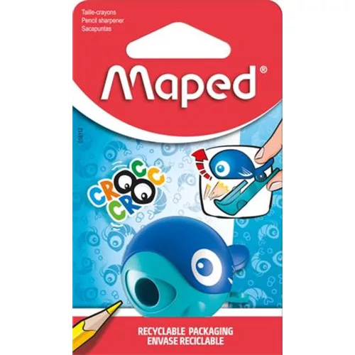 Hegyező, egylyukú, tartályos, MAPED Croc Croc Easy, katica és bálna, vegyes formák