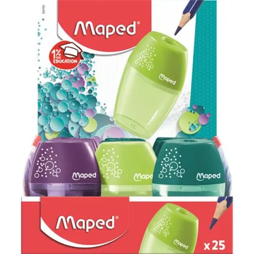 Hegyező display, egylyukú, tartályos, MAPED Shaker, vegyes színek - 25db