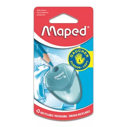 Hegyező, egylyukú, tartályos, balkezes, MAPED I-Gloo, vegyes színek