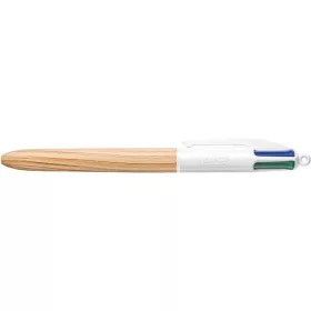   Golyóstoll, 0,32 mm, nyomógombos, négyszínű, BIC 4 Colours Wood Effect