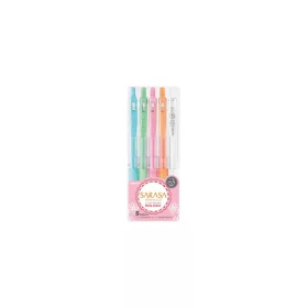   Zseléstoll készlet, 0,33 mm, nyomógombos, ZEBRA Sarasa Clip Milk, 5 vegyes pasztell szín