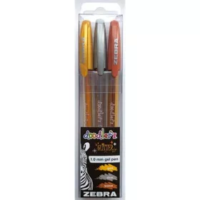   Zseléstoll készlet, 0,33 mm, kupakos, ZEBRA Doodler'z Glitter, 3 különböző szín