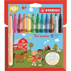  Filctoll készlet, 3 mm, STABILO Trio Jumbo, 12 különböző szín