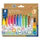 Filctoll készlet, 3 mm, háromszögletű, kimosható, STAEDTLER Noris® jumbo 328-B, 12 különböző szín