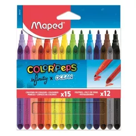   Színes ceruza és filctoll készlet, MAPED Color'Peps INFINITY, 15+12 különböző szín