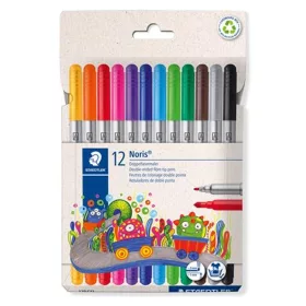   Filctoll készlet, 1-3 mm, kétvégű, kimosható, STAEDTLER Noris® 320, 12 különböző szín
