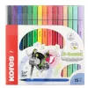 Filctoll készlet, kimosható, KORES K-beats, 15 különböző szín