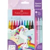 Filctoll készlet, FABER-CASTELL Unikornis 10 különböző szín + 3 csillámos