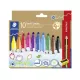 Filctoll készlet, grafitceruzával, radírral, 3 mm, háromszögletű, STAEDTLER Noris® jumbo 328, 10+1 különböző szín