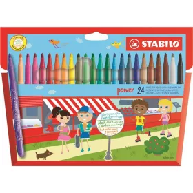   Filctoll készlet, 2 mm, STABILO Power, 24 különböző szín
