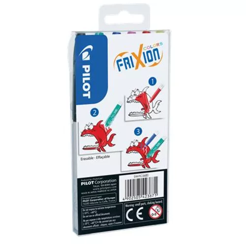 Filctoll készlet, 0,39-0,7 mm, törölhető, PILOT Frixion Colors, 6 különböző szín