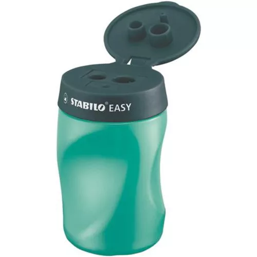 Hegyező, háromlyukú, tartályos, jobbkezes, STABILO Easy, olajzöld
