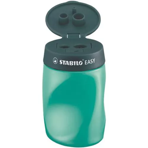Hegyező, háromlyukú, tartályos, jobbkezes, STABILO Easy, olajzöld