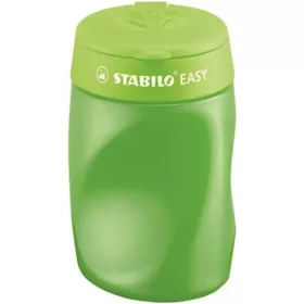   Hegyező, háromlyukú, tartályos, jobbkezes, STABILO Easy, zöld